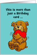 Birthday Card With Cartoon Bear Hugging Heart A Hug That Folds card