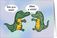 Cute Goodbye Farewell Card Wit Cartoon Crocodile And Alligator card