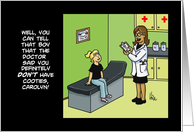 National Women Physicians Day Card With Cartoon No Cooties card