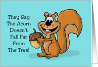 Cute Father’s Birthday Card With Squirrel Holding An Acorn card