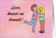 Love Card With A Cartoon Female Couple love Knows No Bounds card
