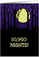 Adult 30th Anniversary Card 10,950 Nights With Moon And Stars card