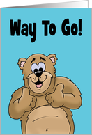 Congratulations On New Job Card With Cartoon Bear Giving Thumbs Up card