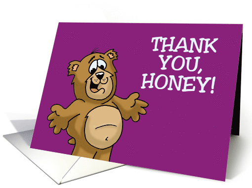 Wife Appreciation Day Card With Cartoon Bear Thank You, Honey card