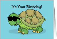 Birthday Card With Turtle Wearing Sunglasses Turtlely Awesome Dude card