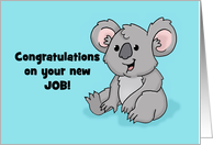 Cute Congratulations On New Job Card With Koala Bear card