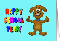 Back To School Card With Dog Giving Thumbs Up Happy School Year card