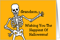 Halloween Card For Grandson With Skeleton No Bones About It card