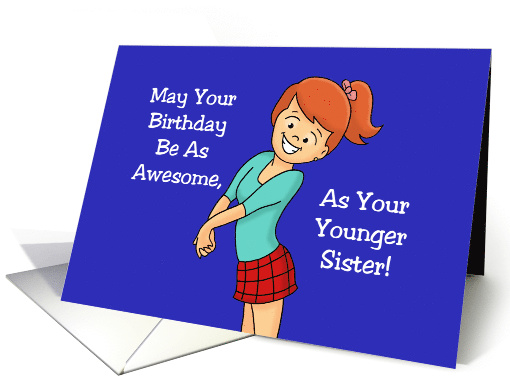 Birthday For Brother With Cartoon Girl As Awesome As Your Sister card