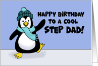 Birthday Card With Penguin Birthday For A Cool Step Dad card