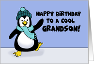 Birthday Card With Penguin Birthday For A Cool Grandson card