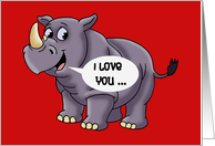 Adult Valentine Card With Cartoon Rhino Even When I’m Not Horny card