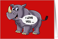 Adult Romance Card With Cartoon Rhino Even When I’m Not Horny card