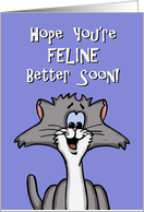Humorous Get Well Card With Cat Hope You’re Feline Better Soon! card