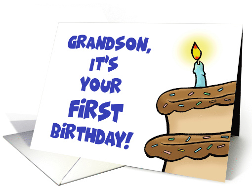 Grandson's First Birthday With Cartoon Cake It's Your... (1594630)