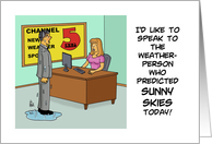 National Weatherperson’s Day Card With Angry And Wet TV Viewer card