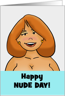 National Nude Day Card With Exposed Cartoon Woman card