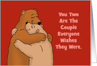 Blank Note Card With Hugging Bears You’re The Couple card