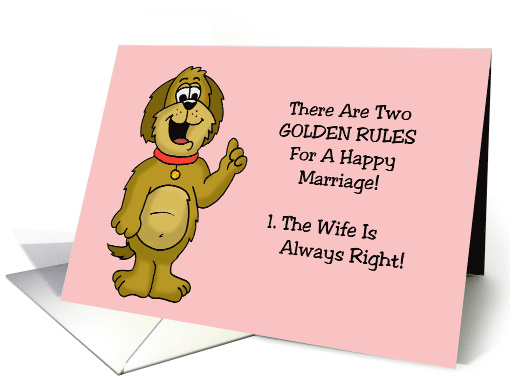 Cute Anniversary Card Two Golden Rules For A Happy Marriage card