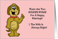 Cute Anniversary Card Two Golden Rules For A Happy Marriage card