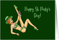 Adult St. Patrick’s Day Card With Sexy Woman Happy St. Party’s Day card