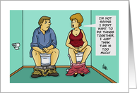 Funny Adult Anniversary Card Doing Things Together Couple On Toilets card