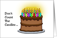 Humorous Birthday Card Don’t Count The Candles Just Enjoy The Glow card