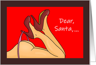 Adult Christmas Card With Sexy Woman Dear Santa Define Naughty card