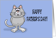 Humorous Father’s Day Card With Cartoon Cat Boomer card