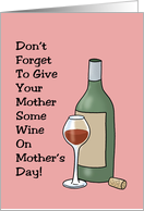 Funny Mother’s Day Don’t Forget To Give Your Mother Some Wine card