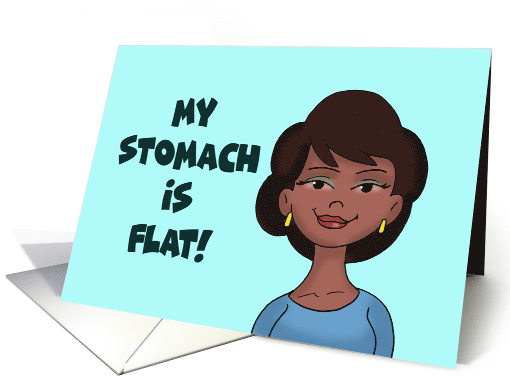 Hello Card With Cartoon Black Woman My Stomach Is Flat... (1674048)