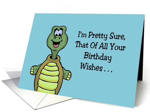 Birthday Card With Cartoon Turtle Of All Your Birthday Wishes card