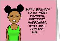 Black Sister From Sister Birthday My Most Favorite And Only Little Sis card