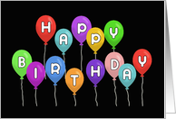 Birthday Card With Colorful Balloons Spelling Out Happy Birthday card