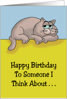 Birthday From Cat To Someone I Think About Almost As Much As Myself card