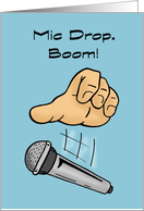 Blank Note Card With Mic Drop Cartoon Image Mic Drop Boom card