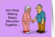 Anniversary Card With Older Cartoon Couple Keep Making Memories card