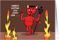 Humorous Birthday With Cartoon Devil One Helluva Birthday card