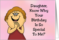 Cartoon Woman Daughter Know Why Your Birthday Is So Special To Me card