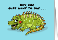 Humorous Kids Birthday Iguana Wish You Happy Birthday card