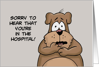 Get Well With Cartoon Dog Sorry To Hear You’re In The Hospital card