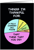 Blank Thank You With Pie Chart Things I’m Thankful For card