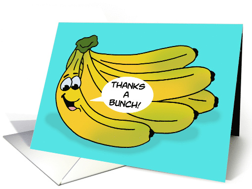 Blank Thank You With Cartoon Bananas Thanks A Bunch card (1694276)