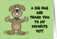 Veterinarian Thank You With Cartoon Dog A Big Hug And Thank You card