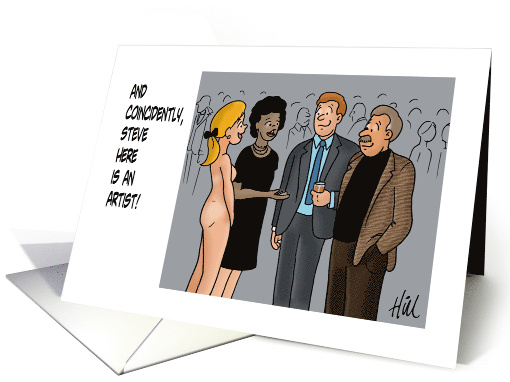 Adult Birthday Card With Nude Model At A Party Steve Here... (1696800)