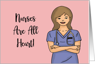 School Nurse Day For With Nurse In Scrubs Nurses Are All Heart card