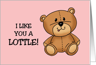 Cute Romance With Teddy Bear I Like You A Lottle It’s Like A Little card