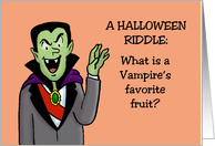 Humorous Halloween What’s A Vampire’s Favorite Fruit Necktarine card