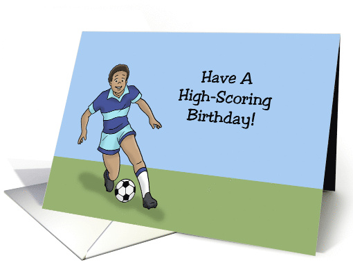 Boy Birthday With Black Soccer Player Have A High Scoring... (1727748)