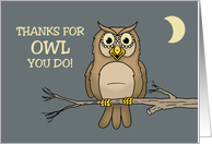 Humorous Teacher Thank You Thanks For Owl You Do card